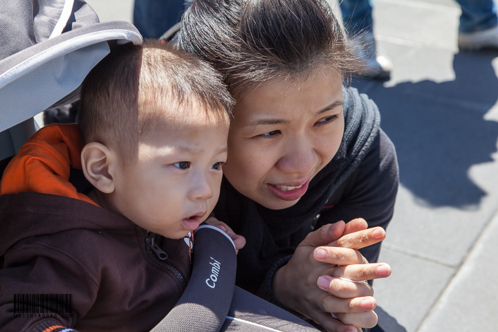 Watching a performance at federation square